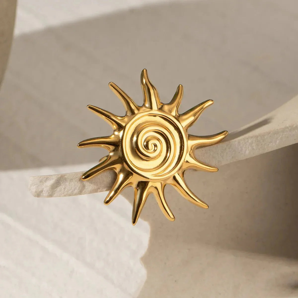 Bold Gold Sun Ring
