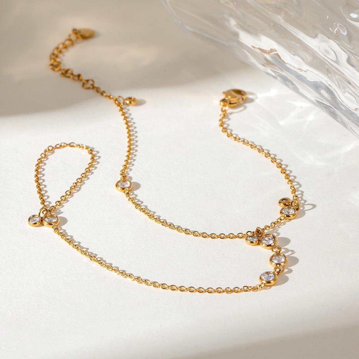 Gold Diamond Hand Chain Bracelet