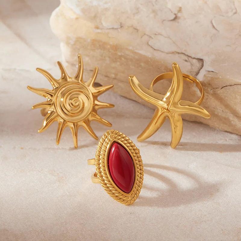 Gold Starfish Statement Ring