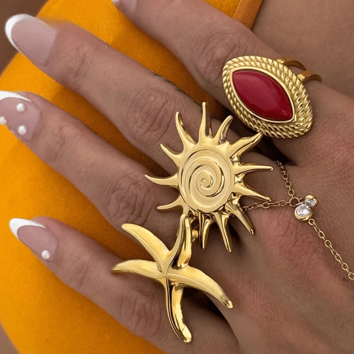 Bold Gold Sun Ring