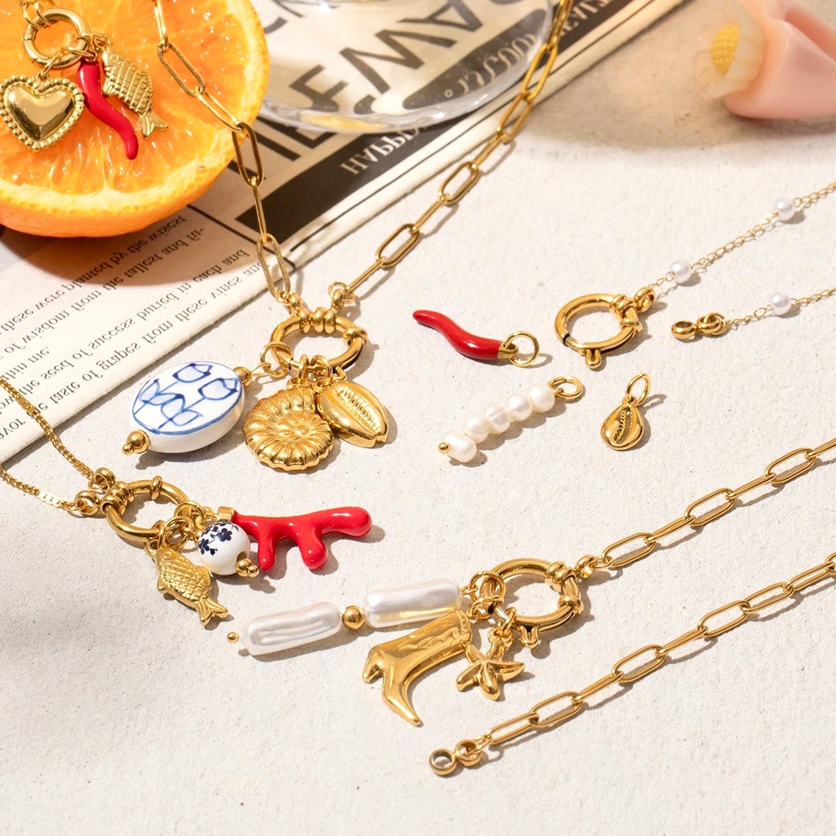 Golden Boot Charm Necklace