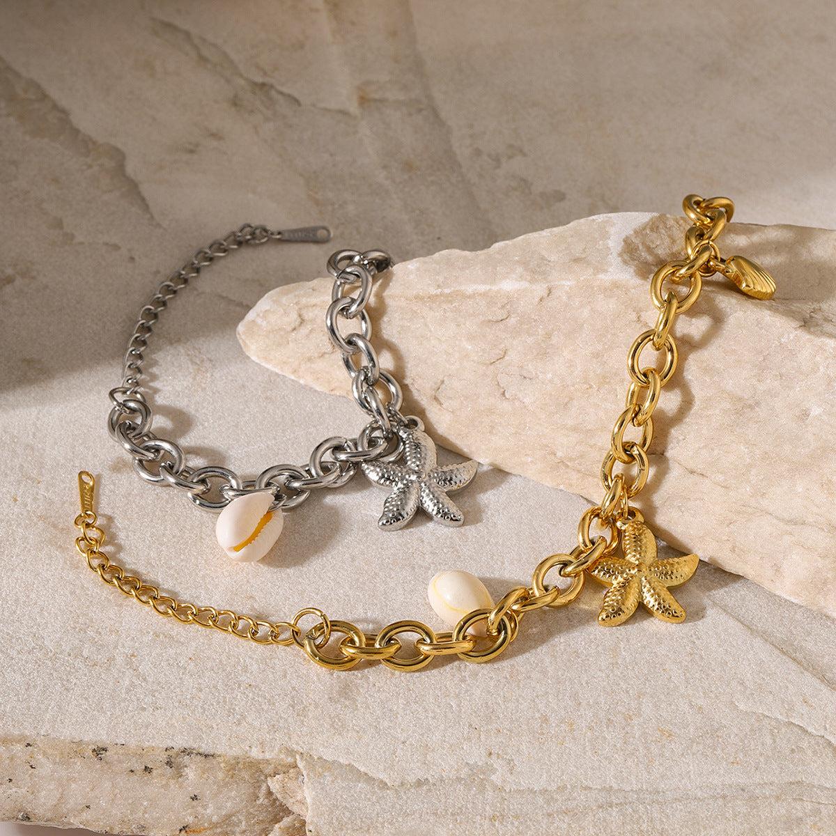 Starfish & Seashell Charm Bracelet