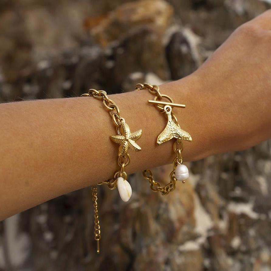 Starfish & Seashell Charm Bracelet