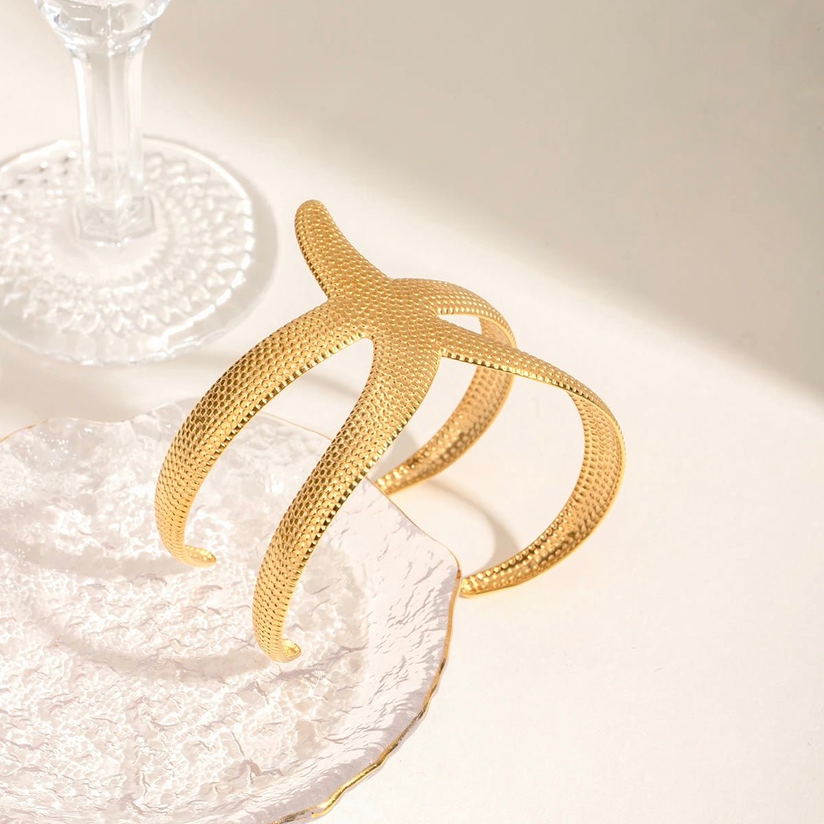 Golden Starfish Cuff Bracelet