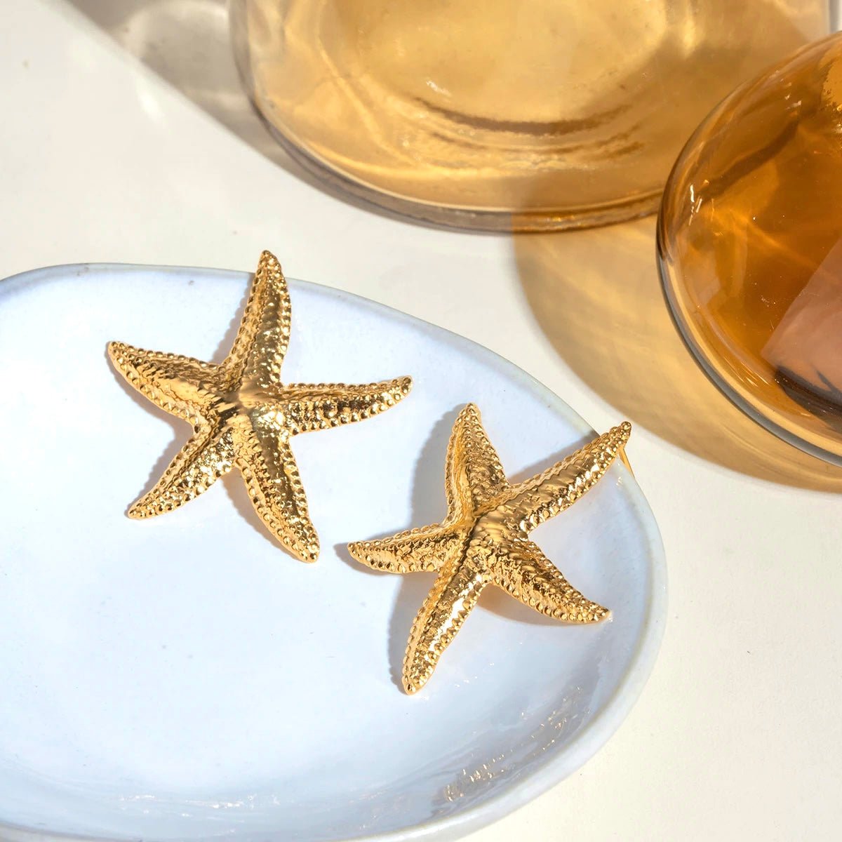 Golden Starfish Earrings