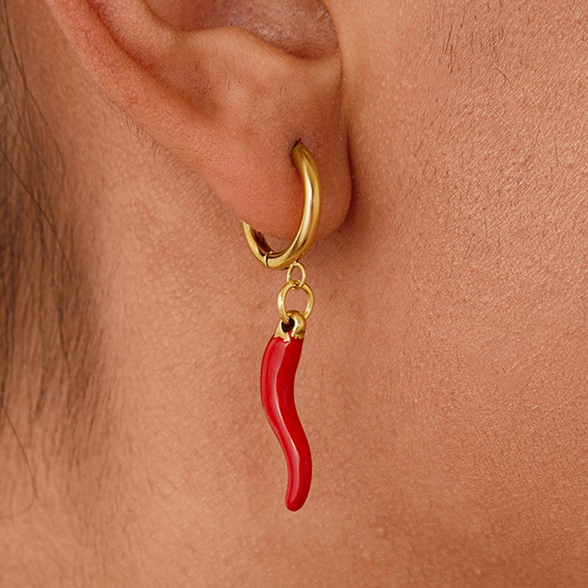 Chili Pepper Hoop Earrings