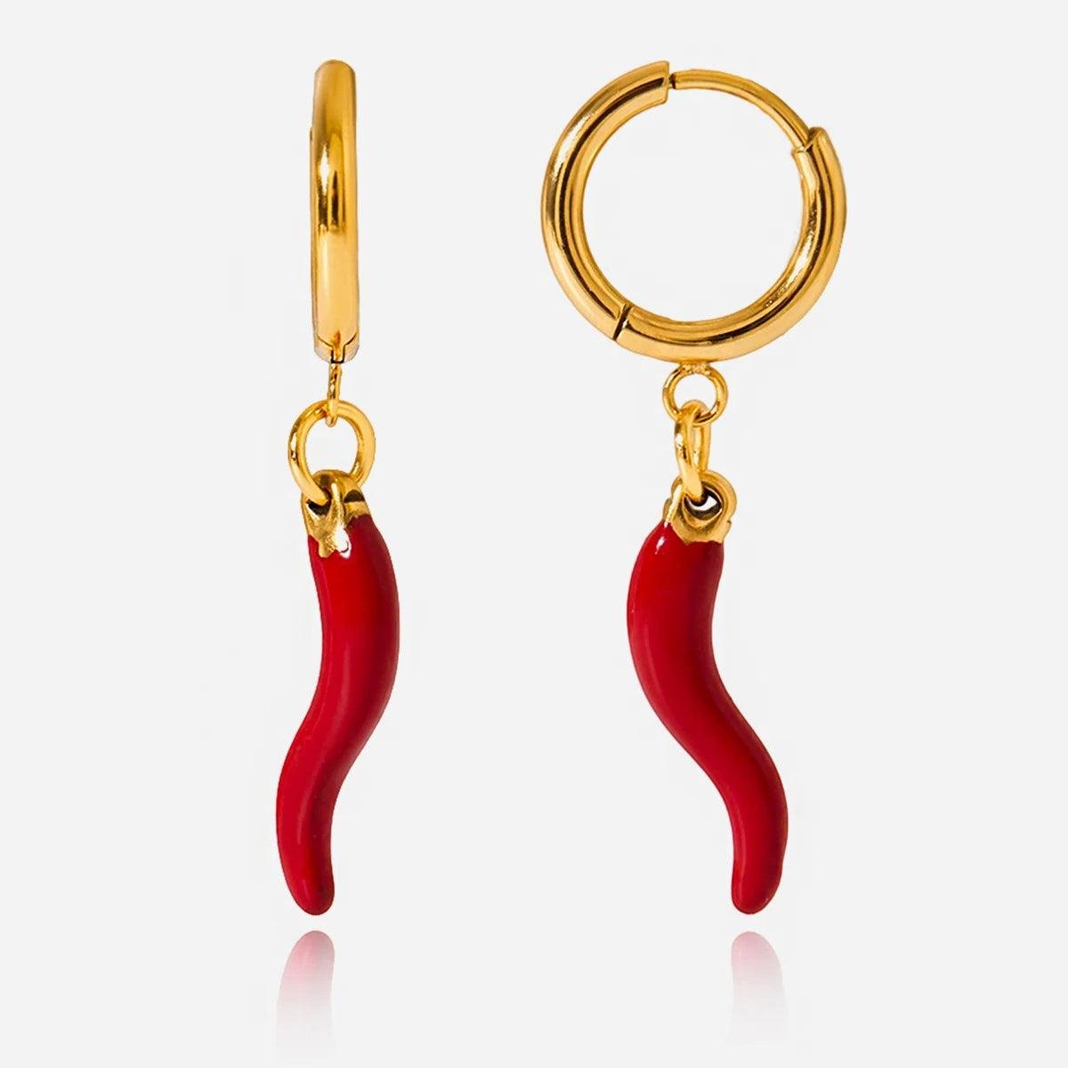 Chili Pepper Hoop Earrings