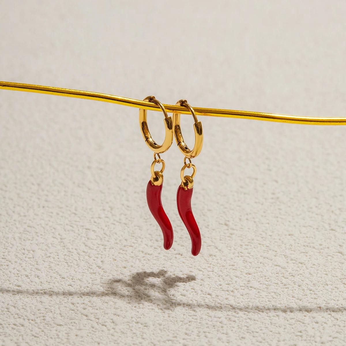 Chili Pepper Hoop Earrings
