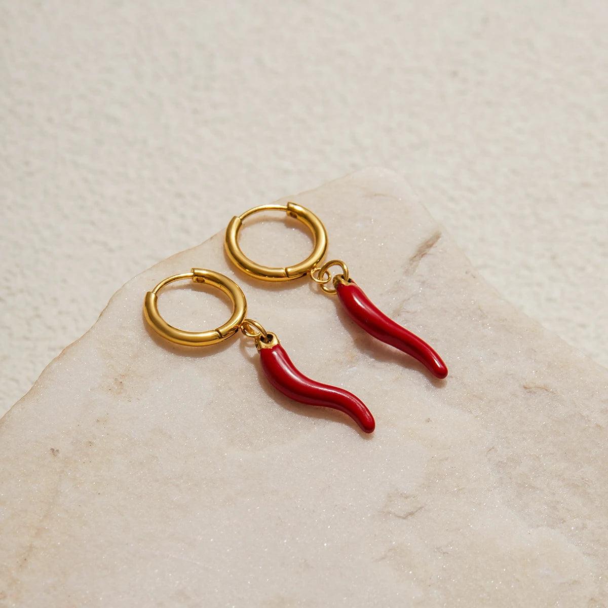 Chili Pepper Hoop Earrings