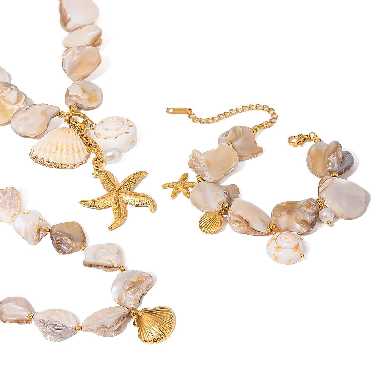 Golden Coast Shell Jewelry – Necklace & Bracelet set