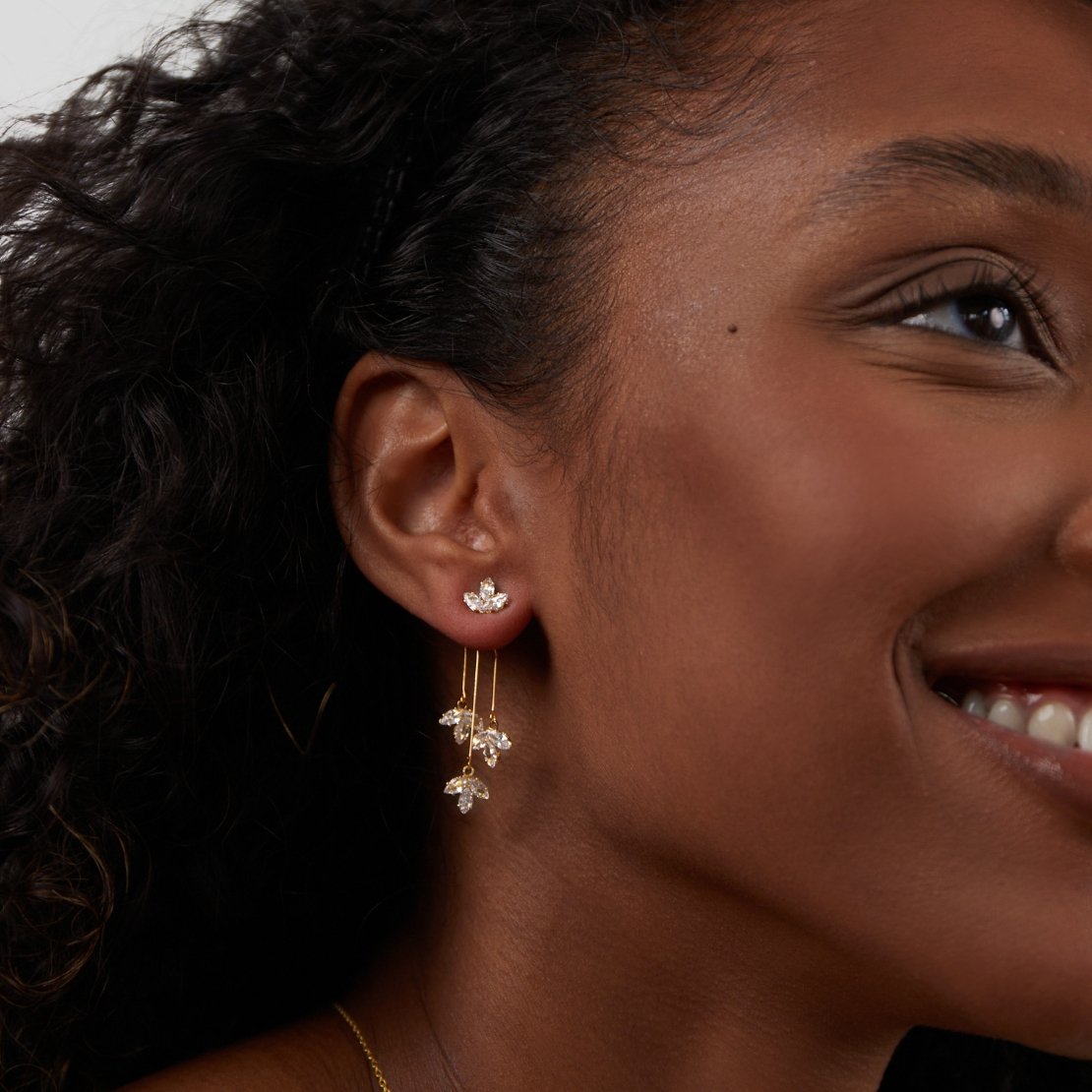 Kristallen Lotus Waterval Oorbellen