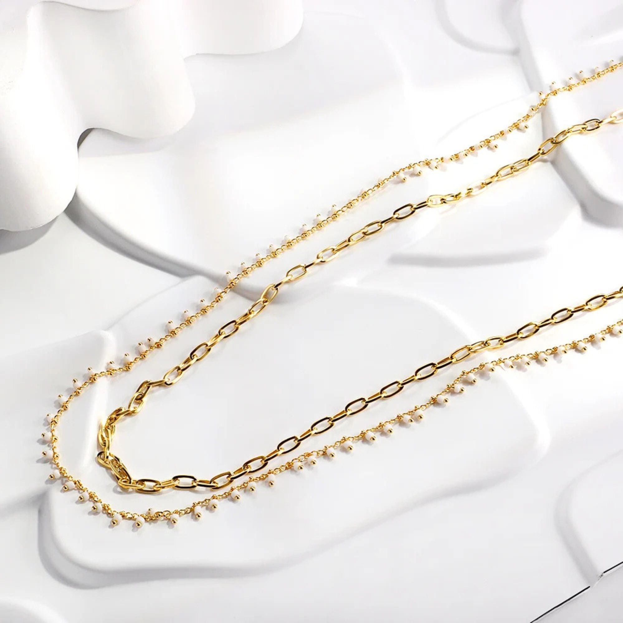 Duo Glow Waist Chain – Gold 2-in-1 Layered Body Chain with Pearl Details