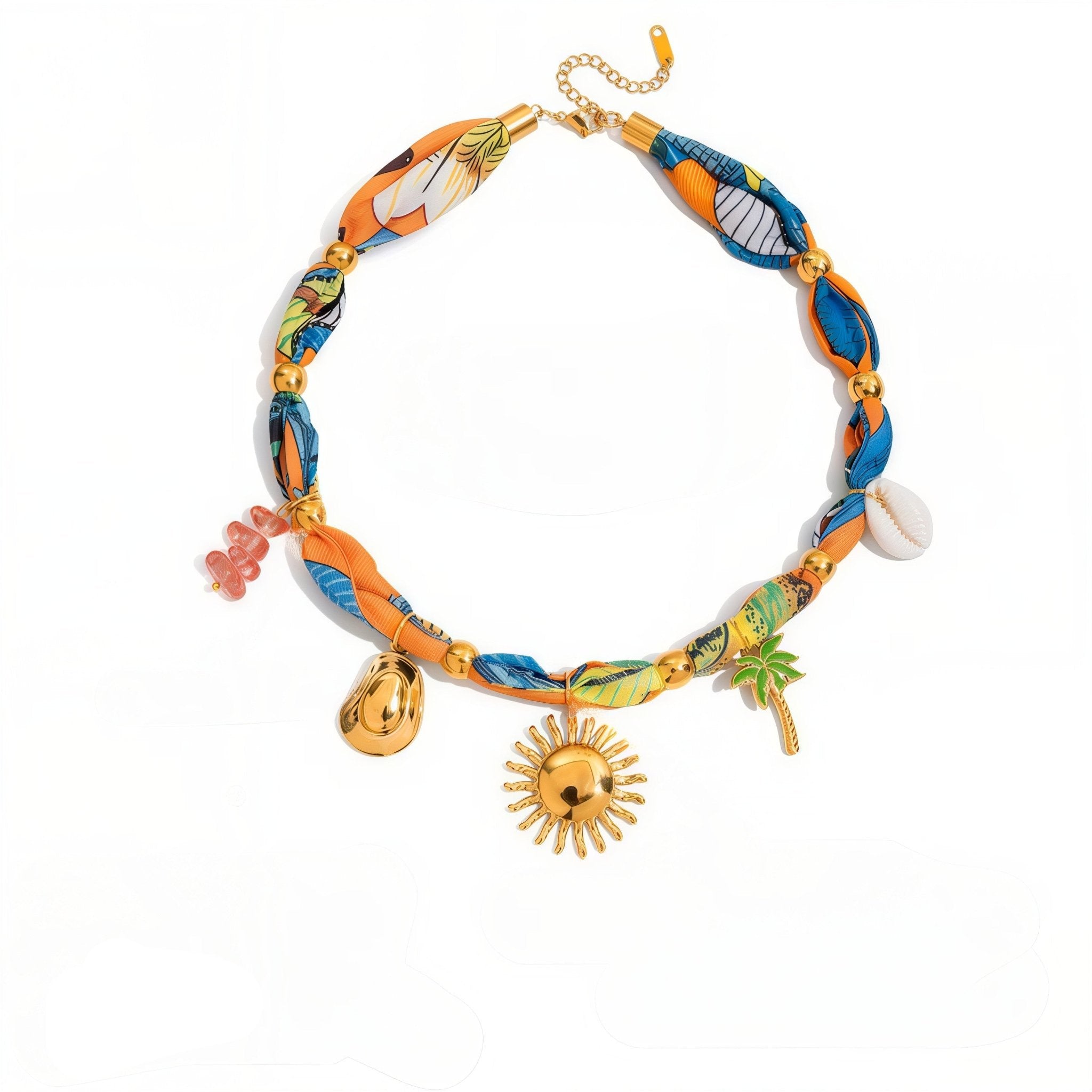 Tropical Charm Colorful Fabric Necklace