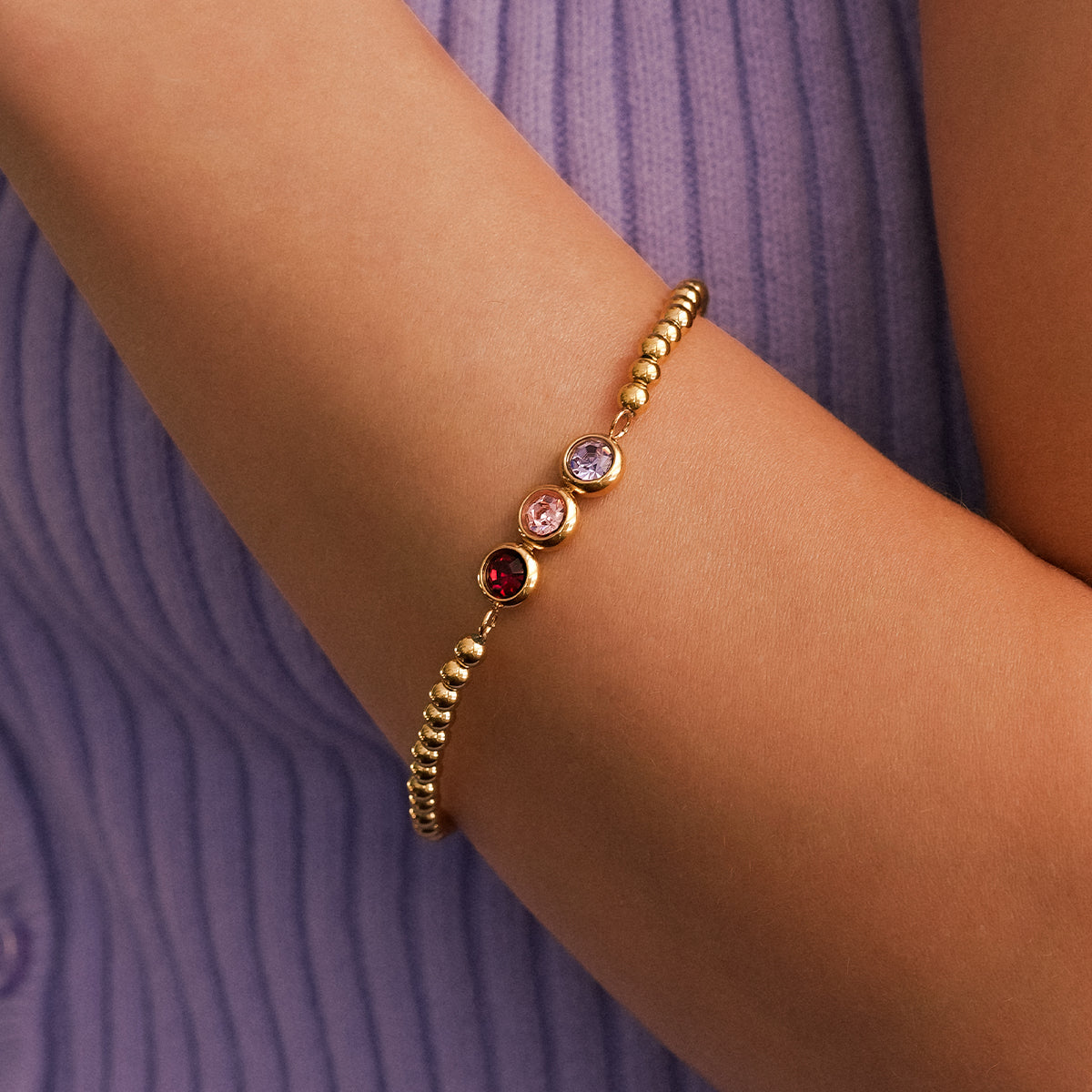 Personalized Birthstone Beaded Bracelet