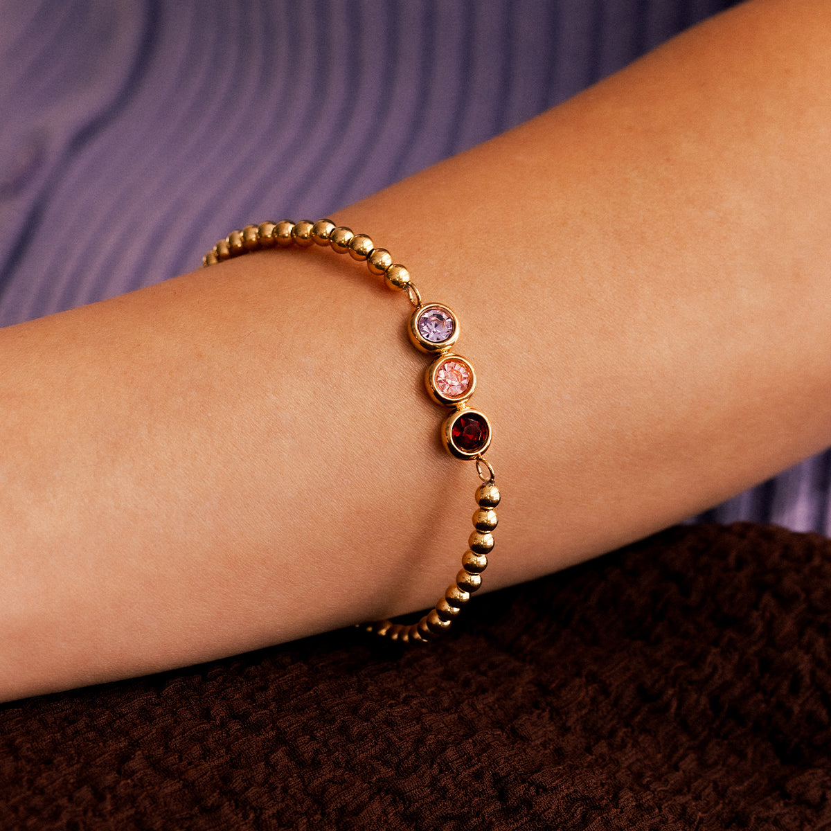 Personalized Birthstone Beaded Bracelet