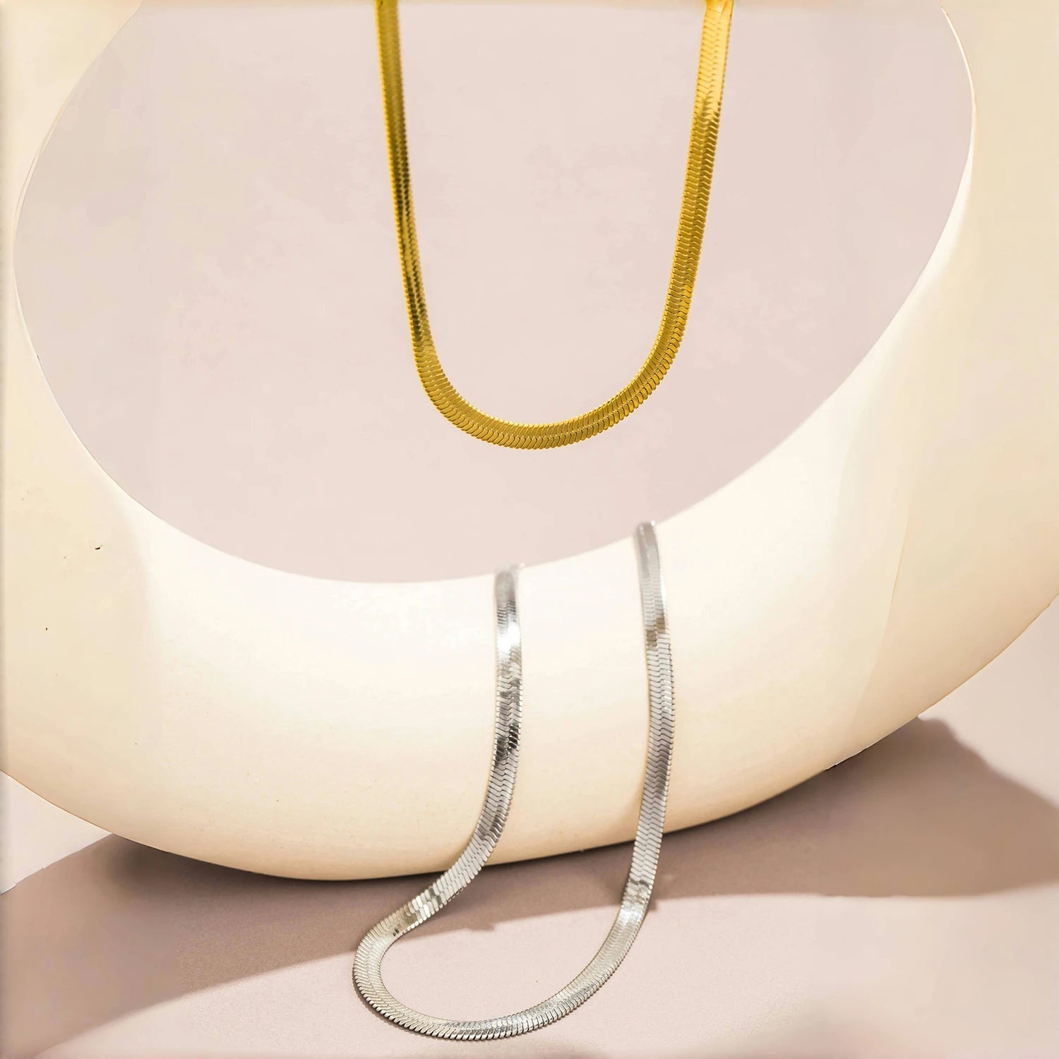 Halo Herringbone Necklace