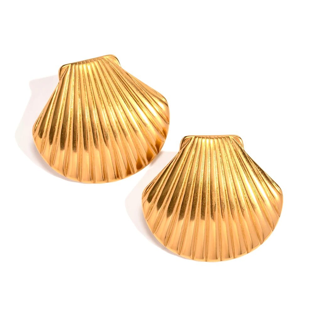 Gold Shell Statement Earrings