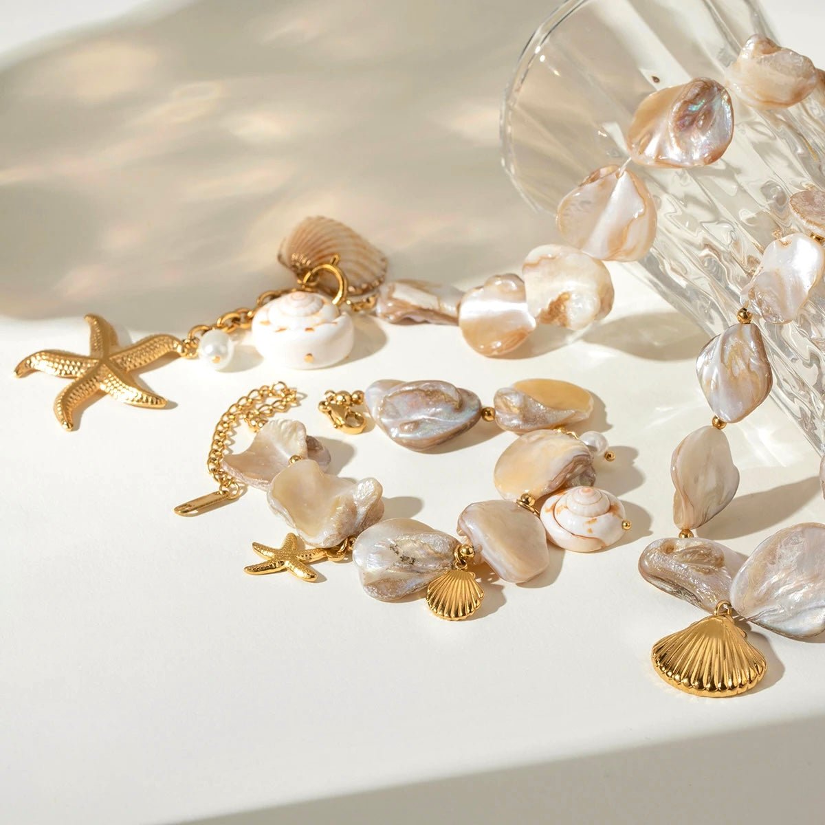Golden Coast Shell Jewelry – Necklace & Bracelet set