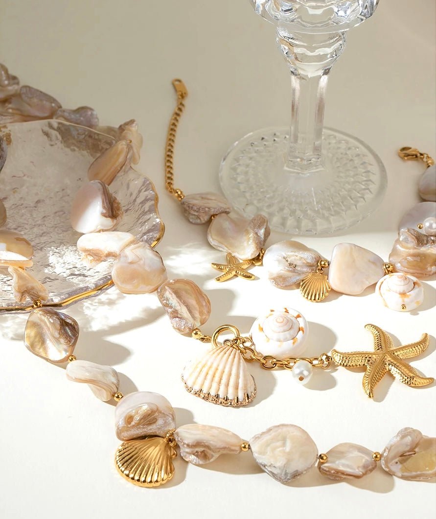 Golden Coast Shell Jewelry – Necklace & Bracelet set