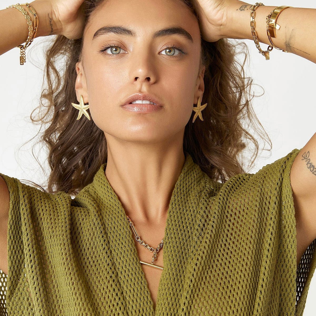 Golden Starfish Earrings