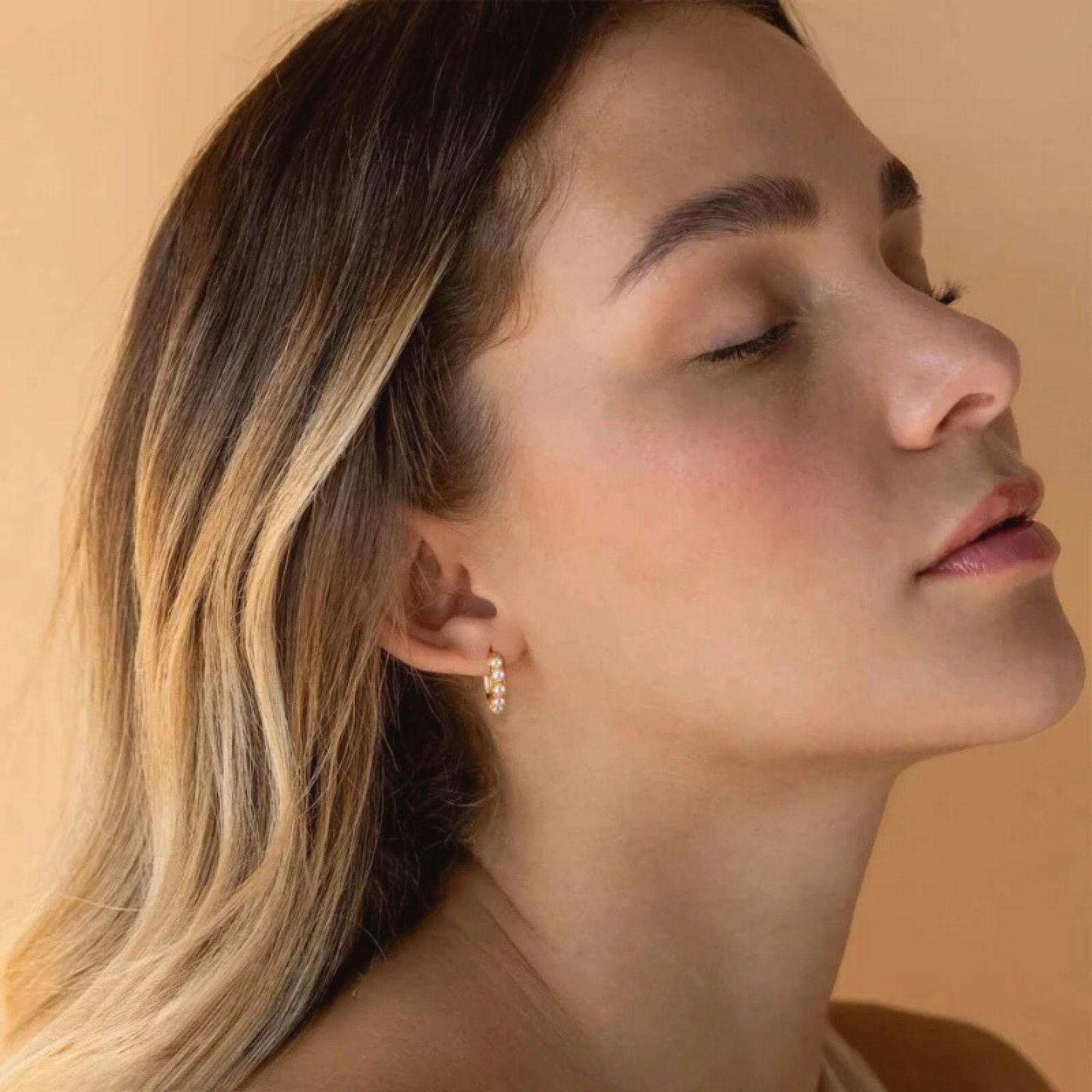 Pearl Huggie Earrings