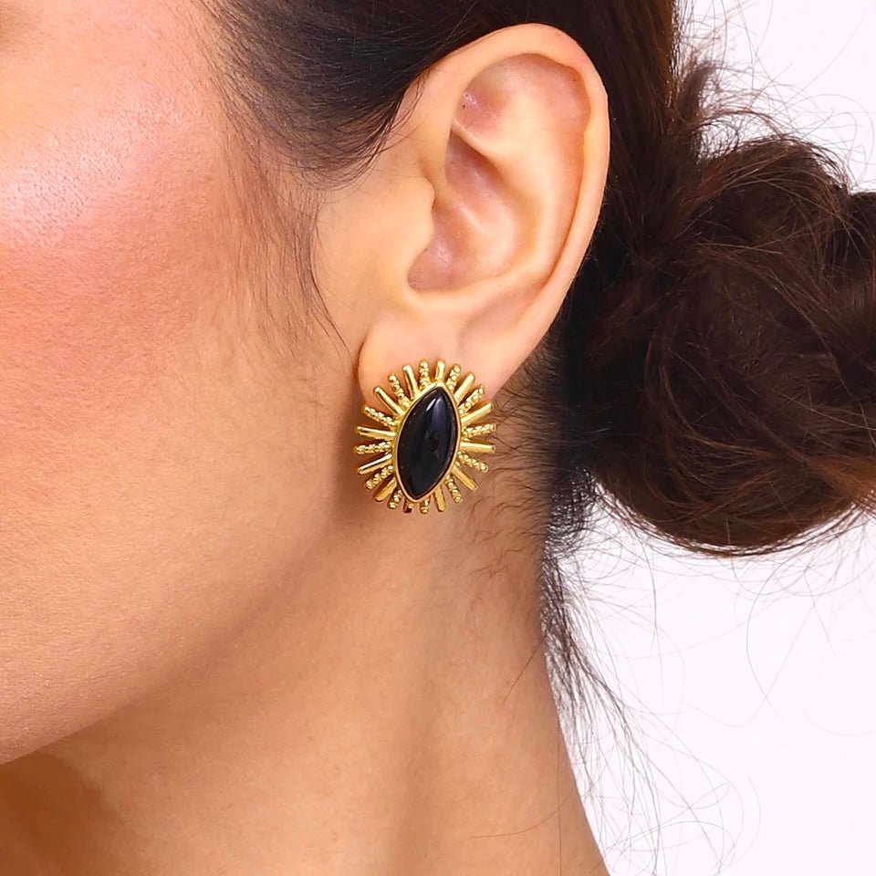 Retro Noir – Sunburst Earrings