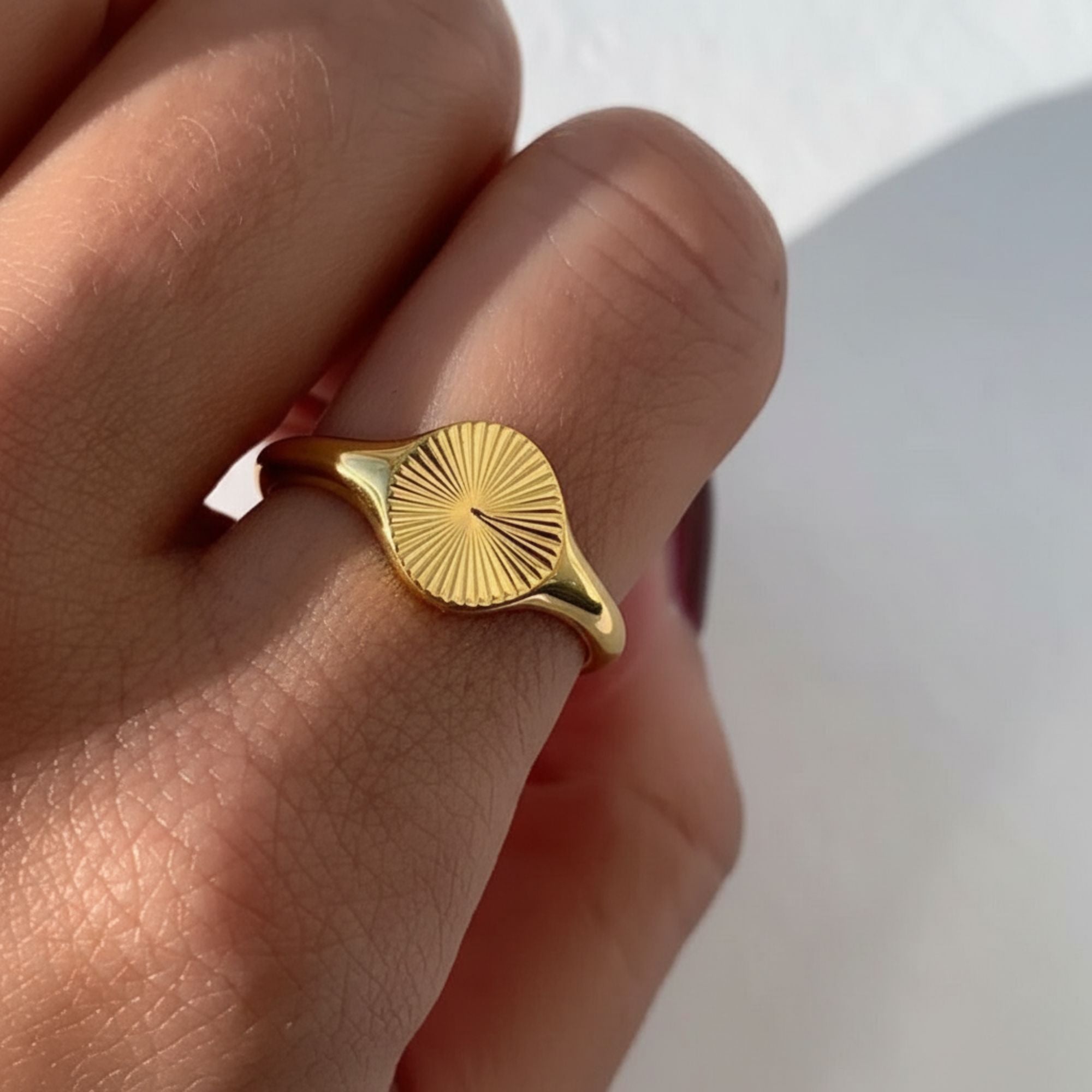 Sunbeam Gold Signet Ring