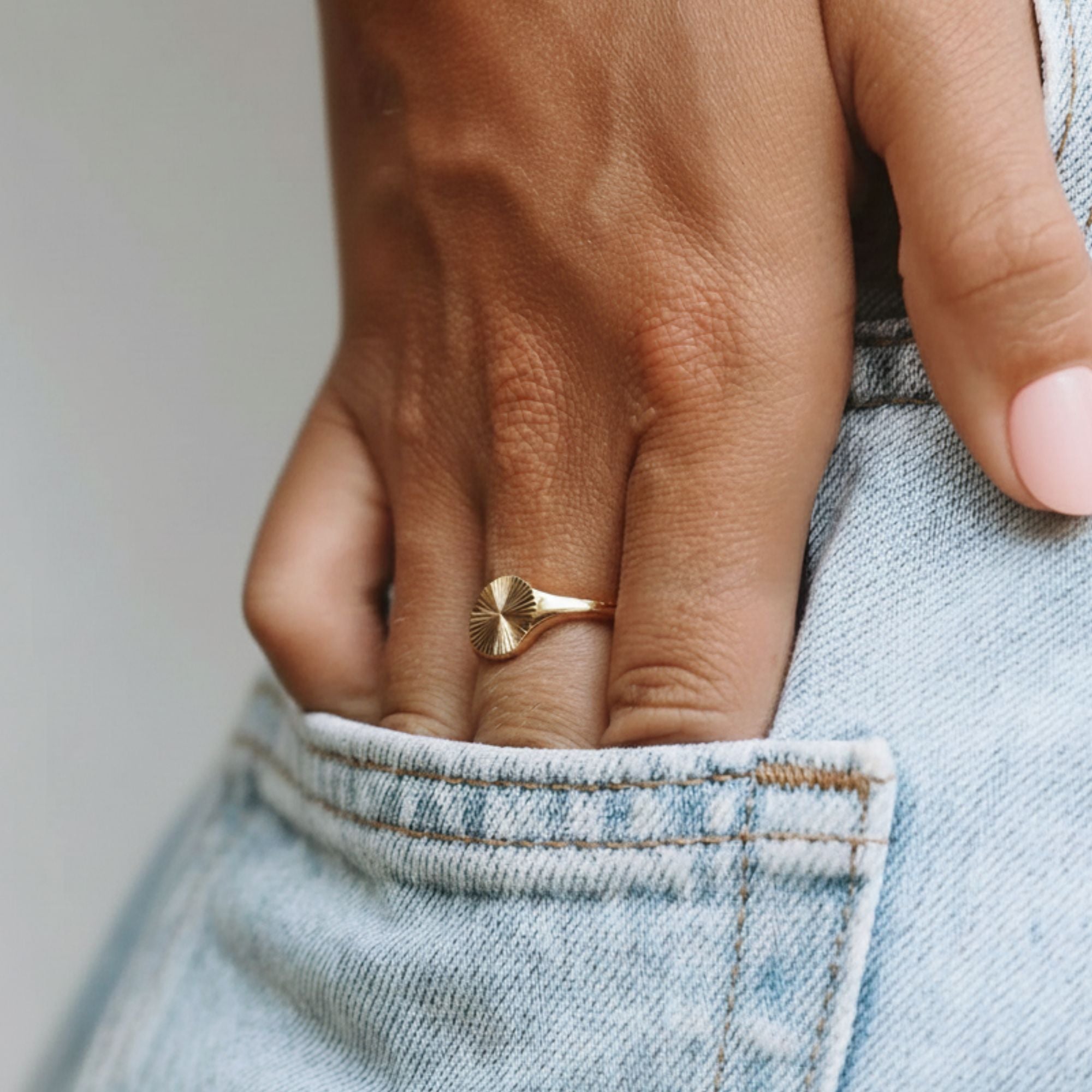Sunbeam Gold Signet Ring