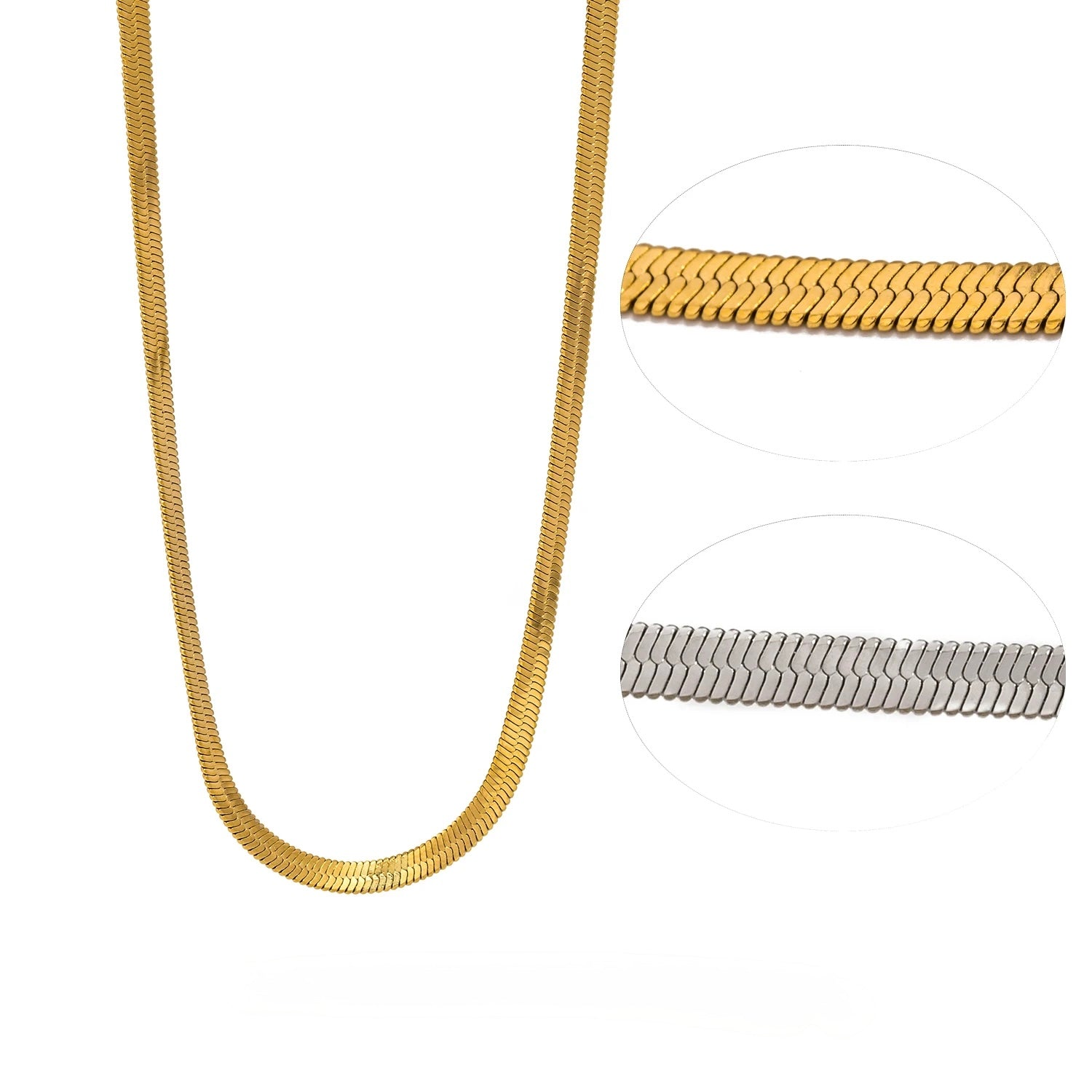 Halo Herringbone Necklace