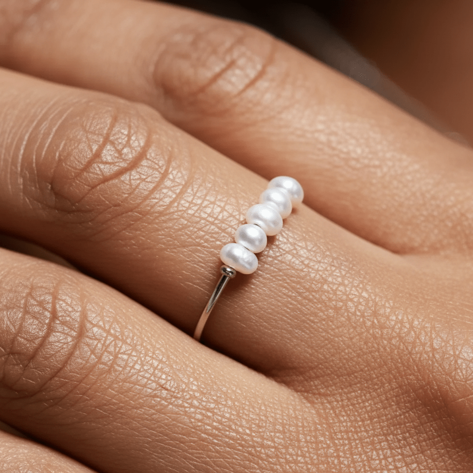 Pearl Bloom Ring – Delicate Freshwater Pearl Band
