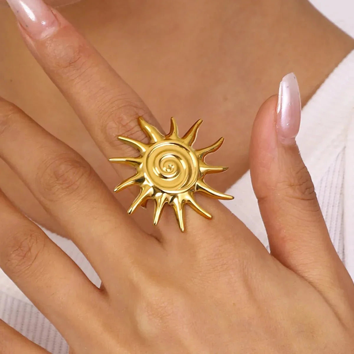 Bold Gold Sun Ring