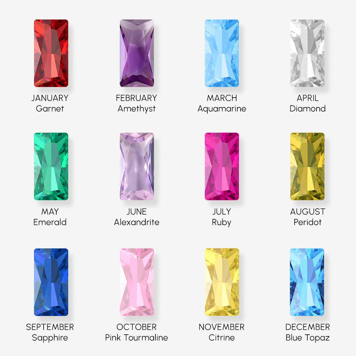 Dainty Baguette Birthstone Bracelet