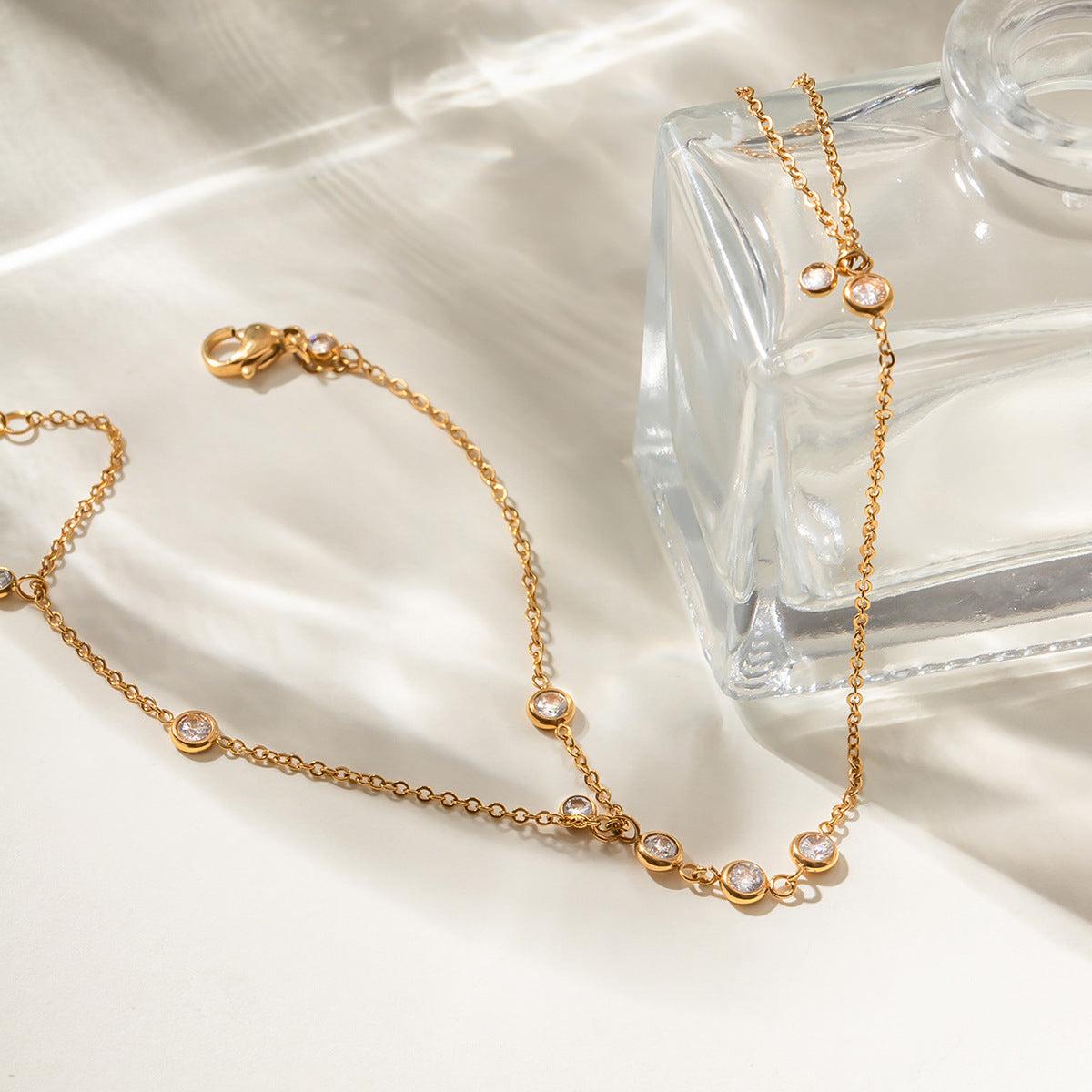 Gold Diamond Hand Chain Bracelet