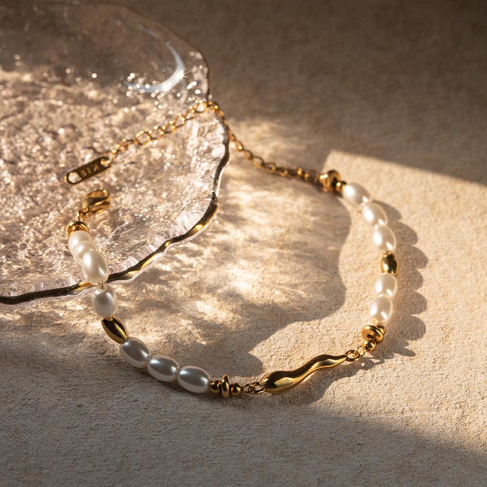 Gold Freshwater Pearl Bracelet
