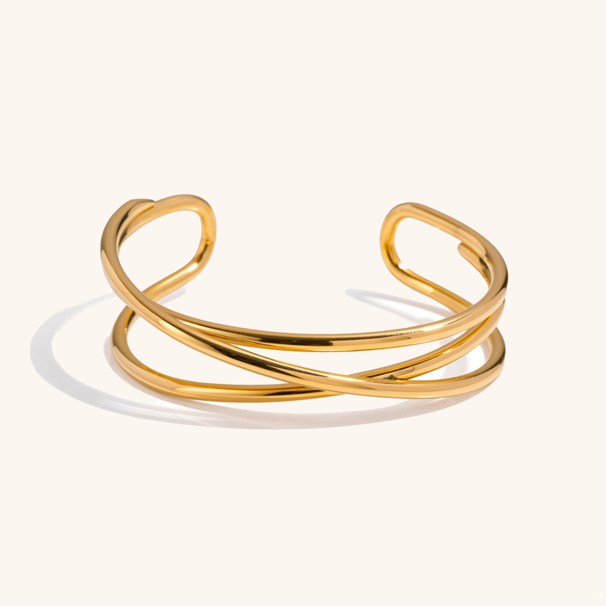 Gold Twist Open Cuff Bracelet