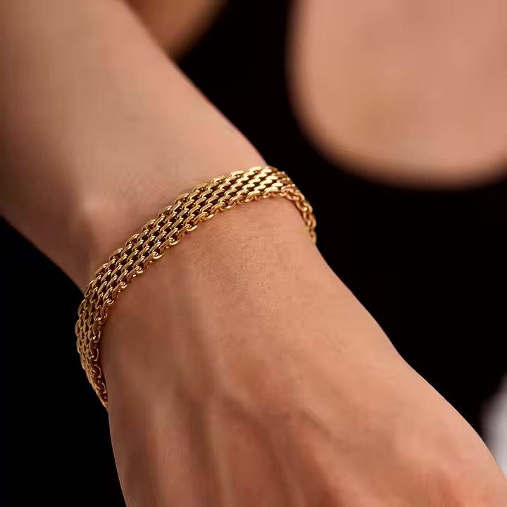 Layered Gold Chain Bracelet