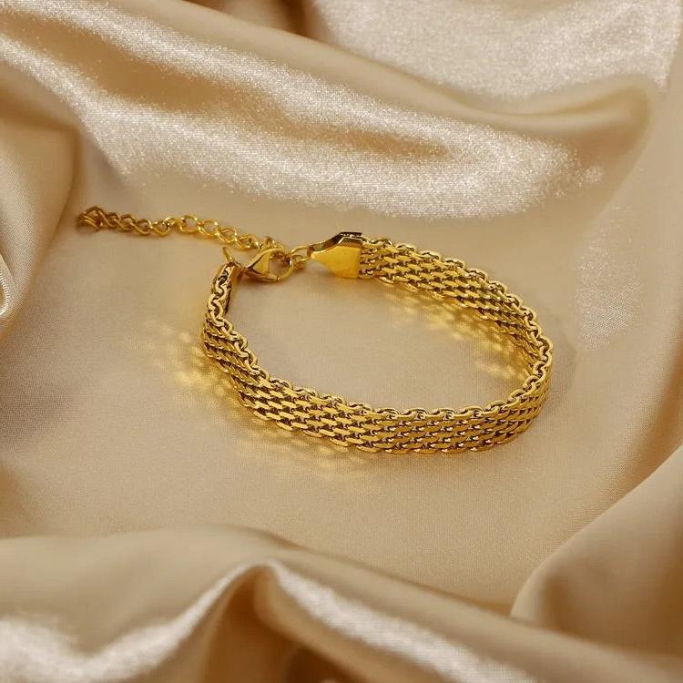 Layered Gold Chain Bracelet