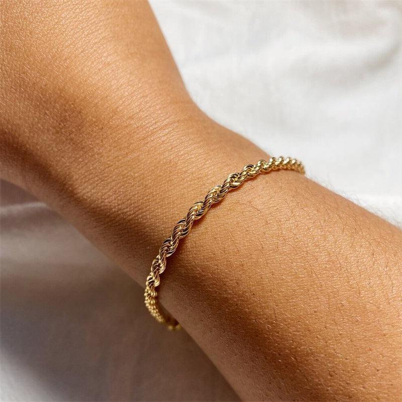 Rope Chain Bracelet in Gold or Silver