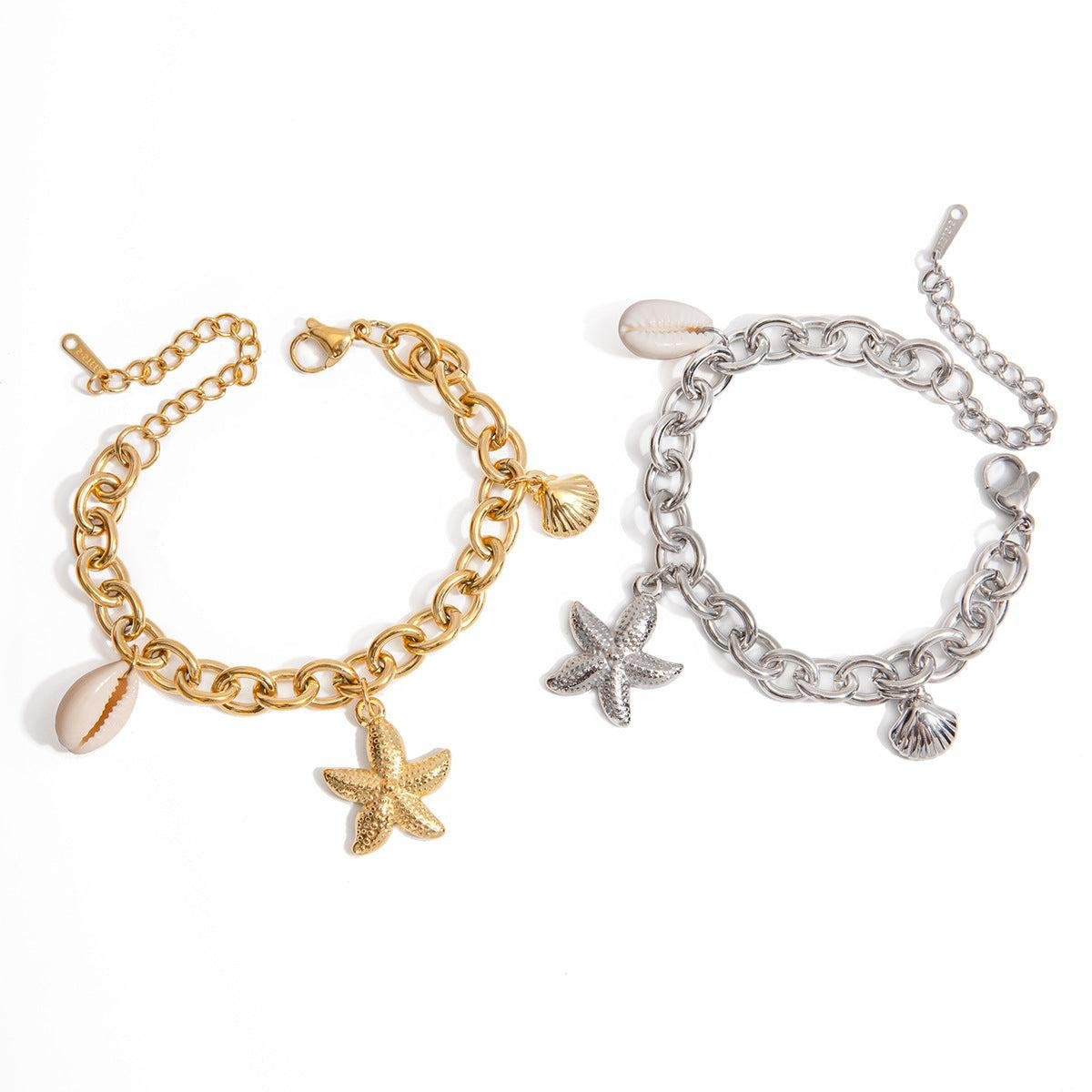 Starfish & Seashell Charm Bracelet