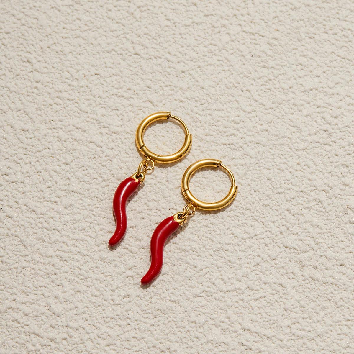 Chili Pepper Hoop Earrings