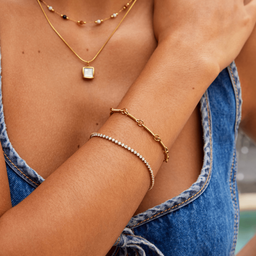 Cordelia gouden tennisarmband