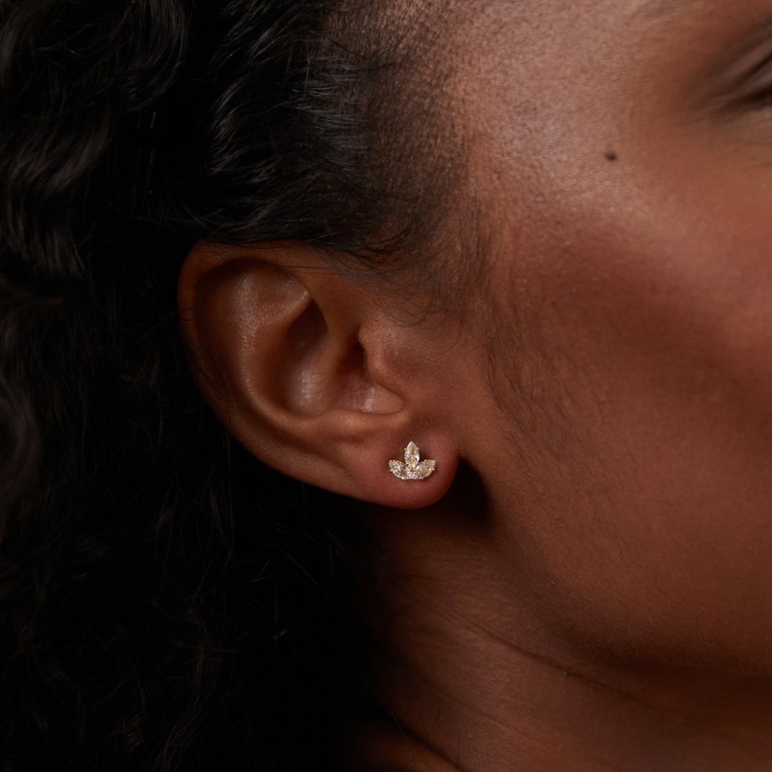 Kristallen Lotus Waterval Oorbellen