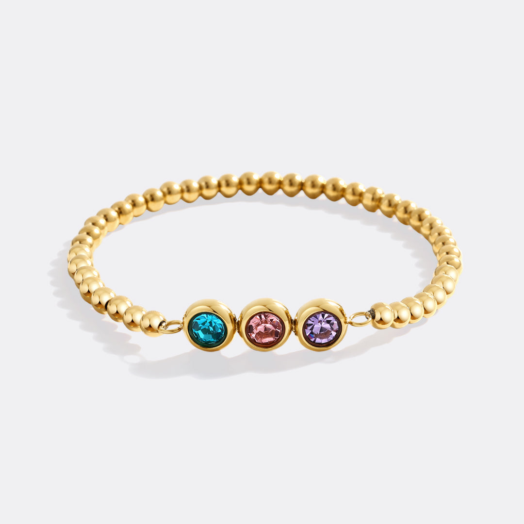 Personalized Birthstone Beaded Bracelet