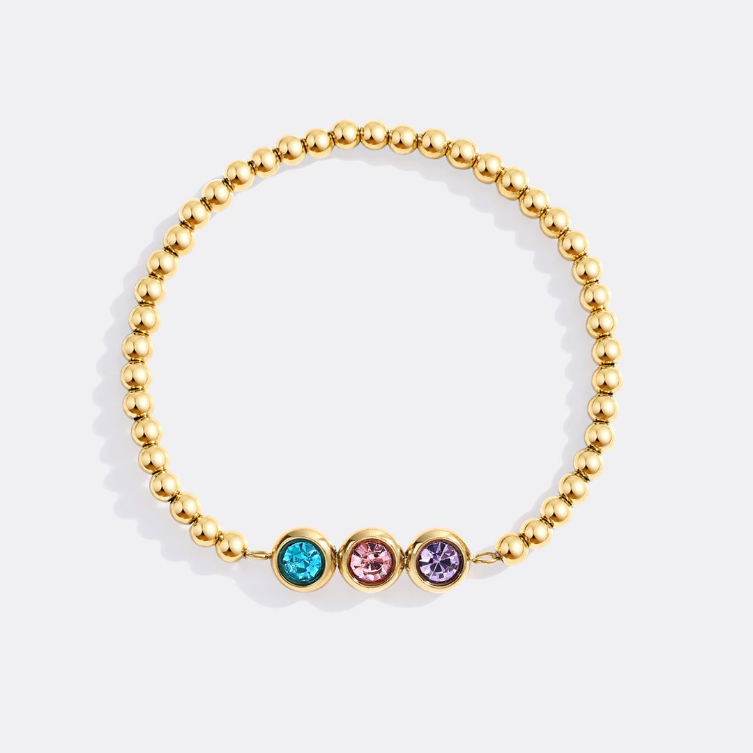 Personalized Birthstone Beaded Bracelet