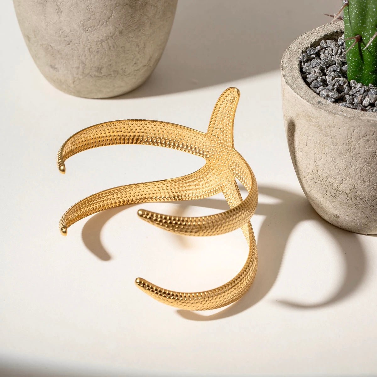 Golden Starfish Cuff Bracelet