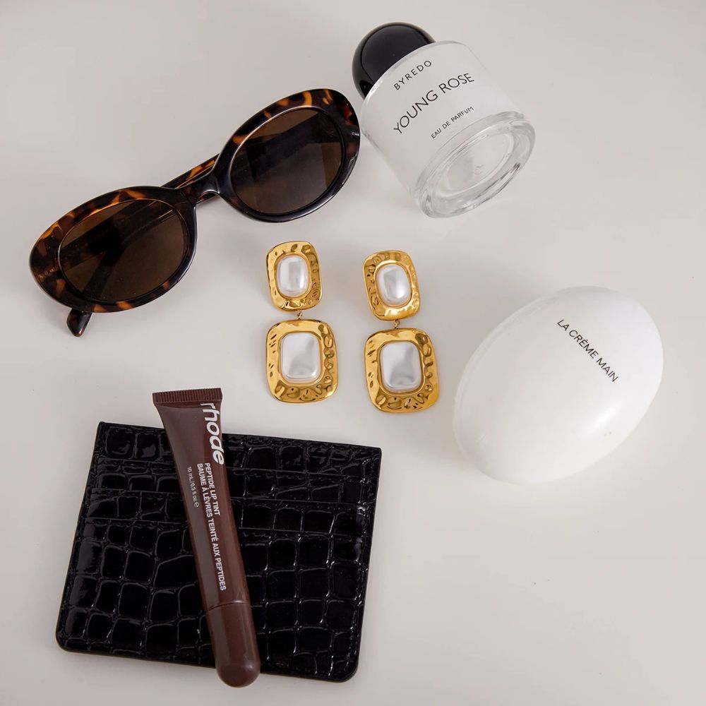 Gold Statement Pearl Dangle Earrings