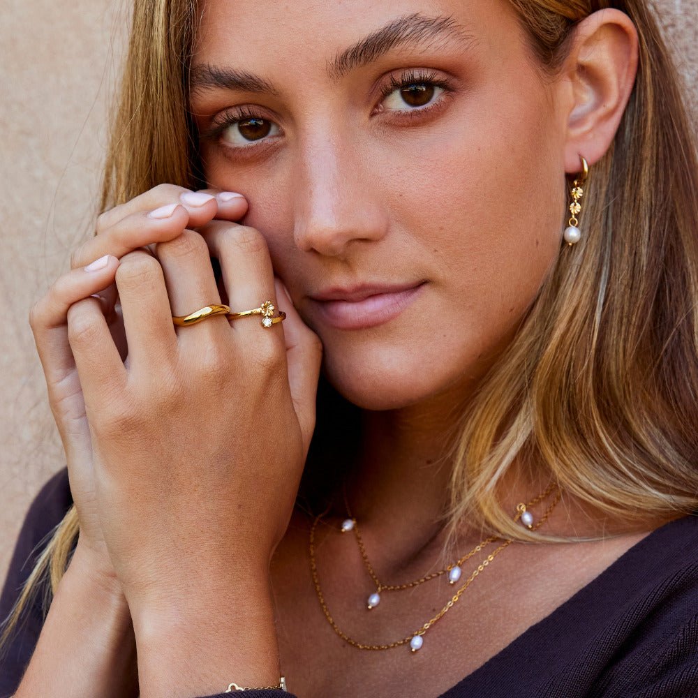 Golden Bloom Petal Ring