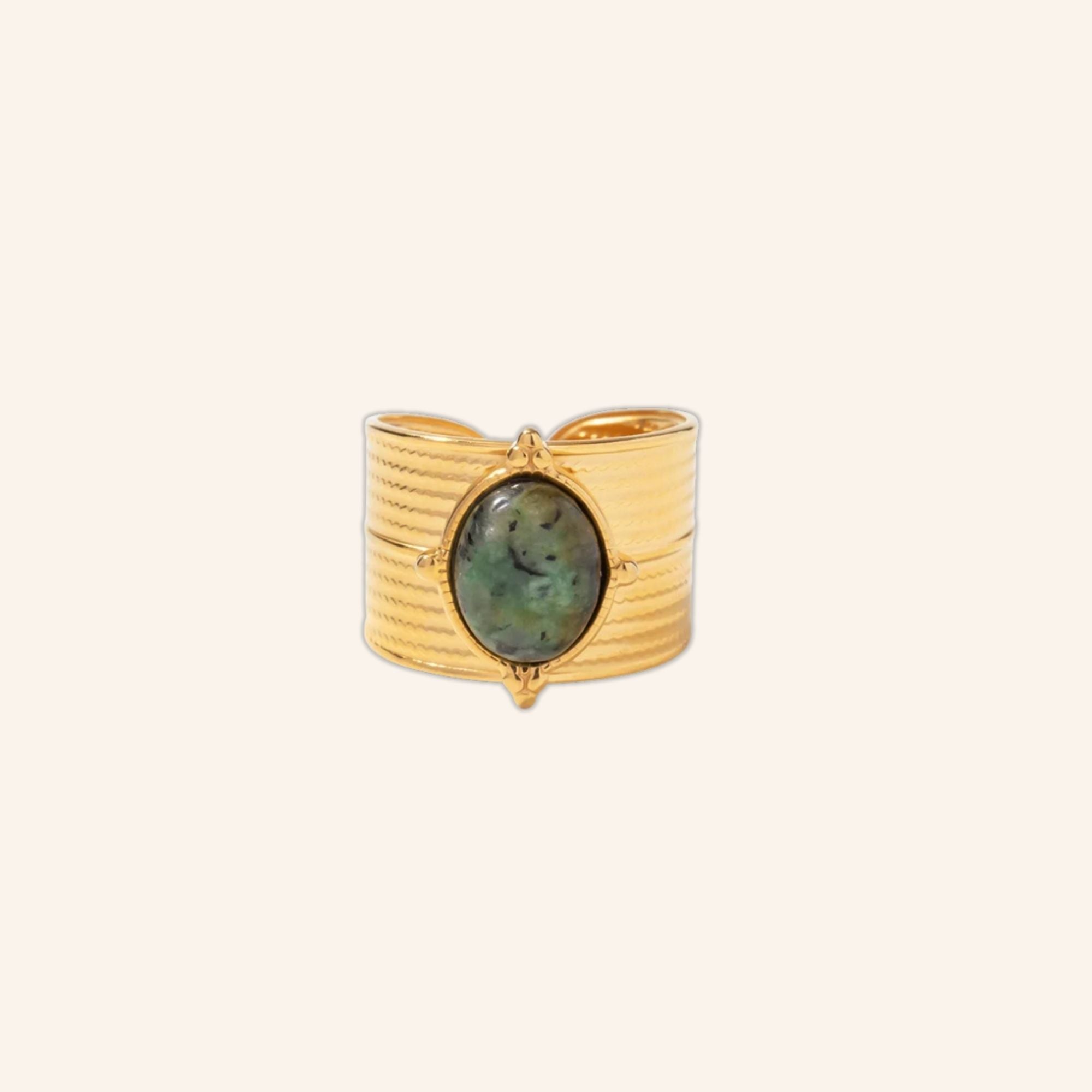 Adjustable Gemstone Cuff Ring