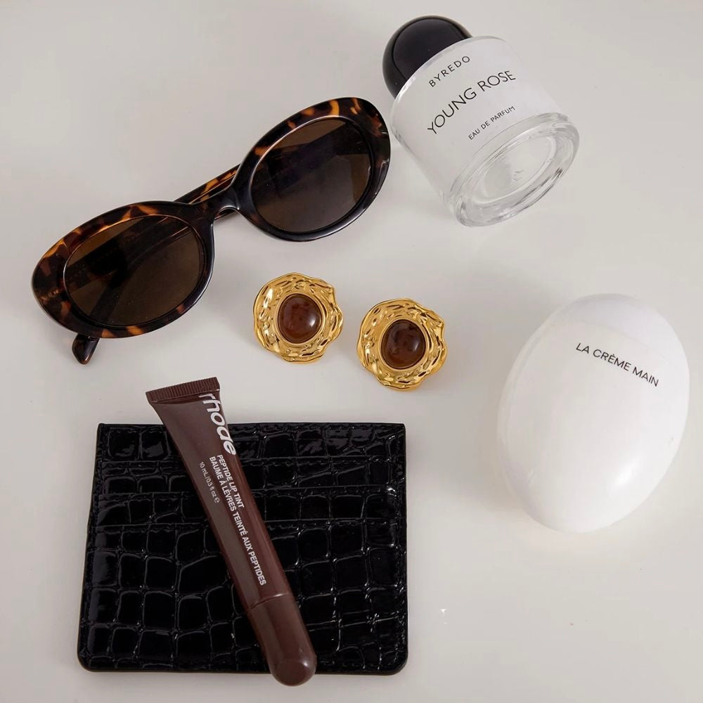 Hammered Amber Earrings