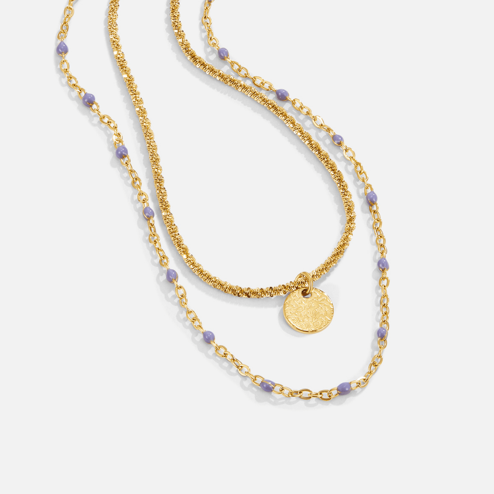 Lia Layered Gold Coin Bead Necklace